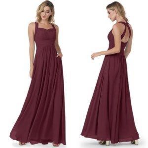 Azazie Claudia Cabernet Wine Bridesmaid Dress Size A14